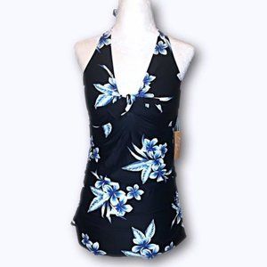 NWT Kona Sol Blue Halter Swim Top Small